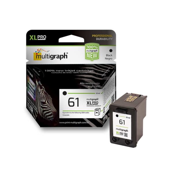 CARTUCHO MULTIGRAPH 61XL NEGRO 20ML