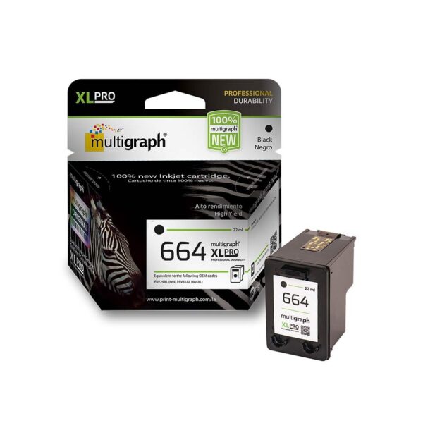 CARTUCHO MULTIGRAPH 664XL NEGRO 22ML - Imagen 2