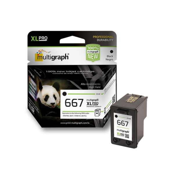 CARTUCHO MULTIGRAPH 667XL NEGRO 22ML - Imagen 2