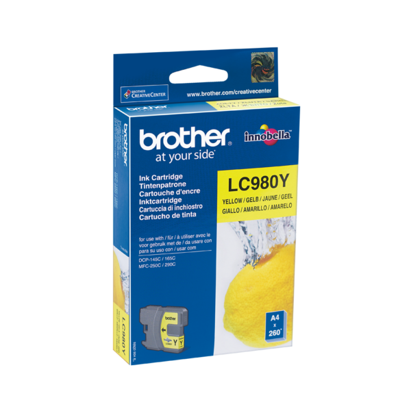 CARTUCHO BROTHER LC980Y YELLOW P/DCP-165/MFC290 - Imagen 2